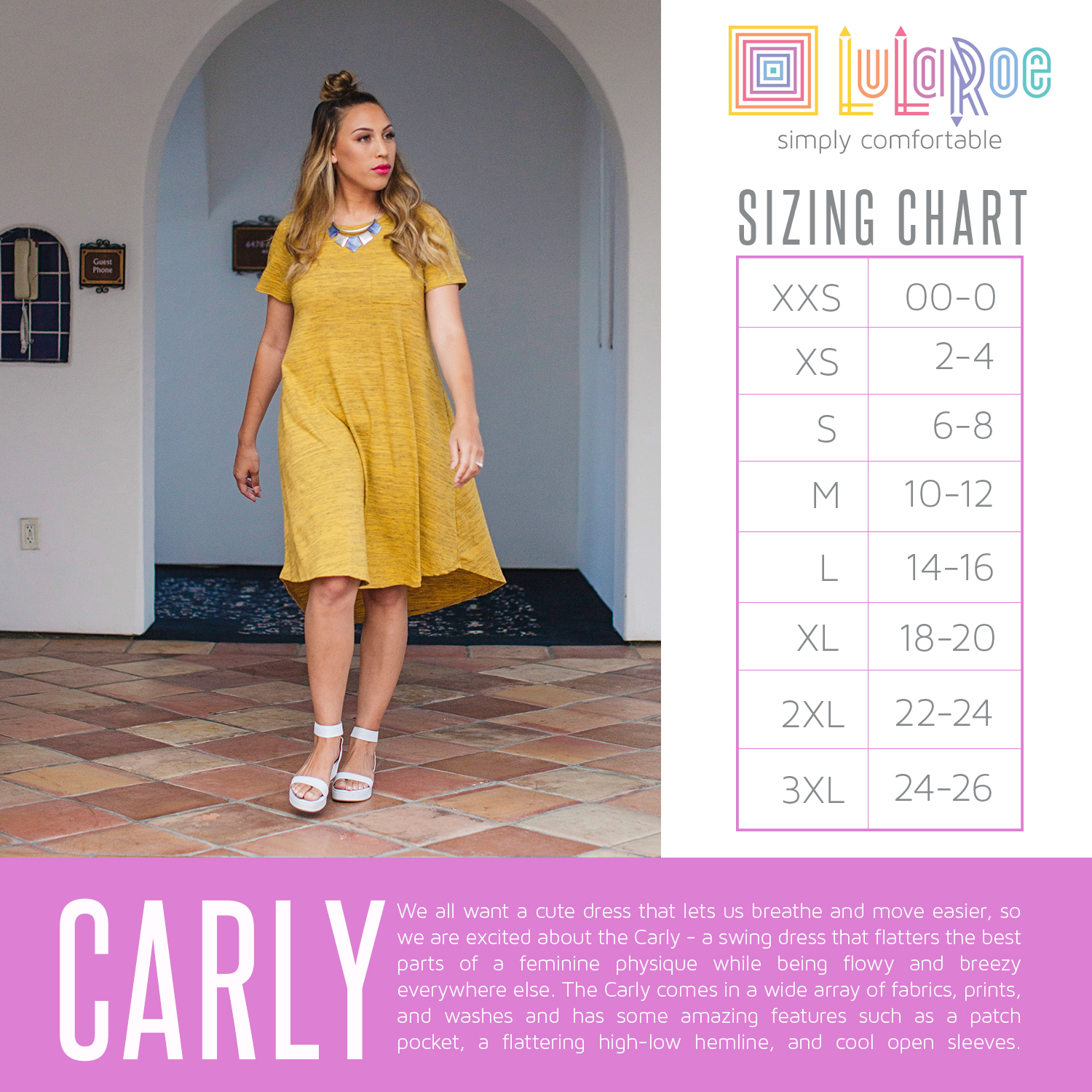 LulaRoe Carly Size Chart