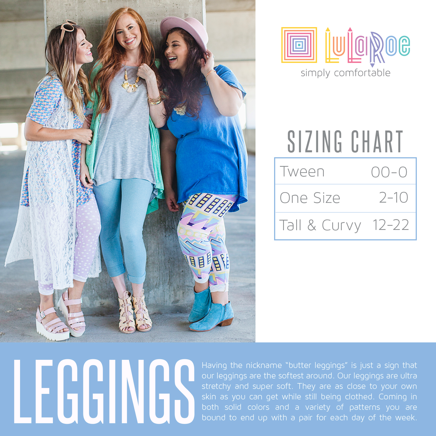 LuLaRoe Disney Kid Leggings Size Chart