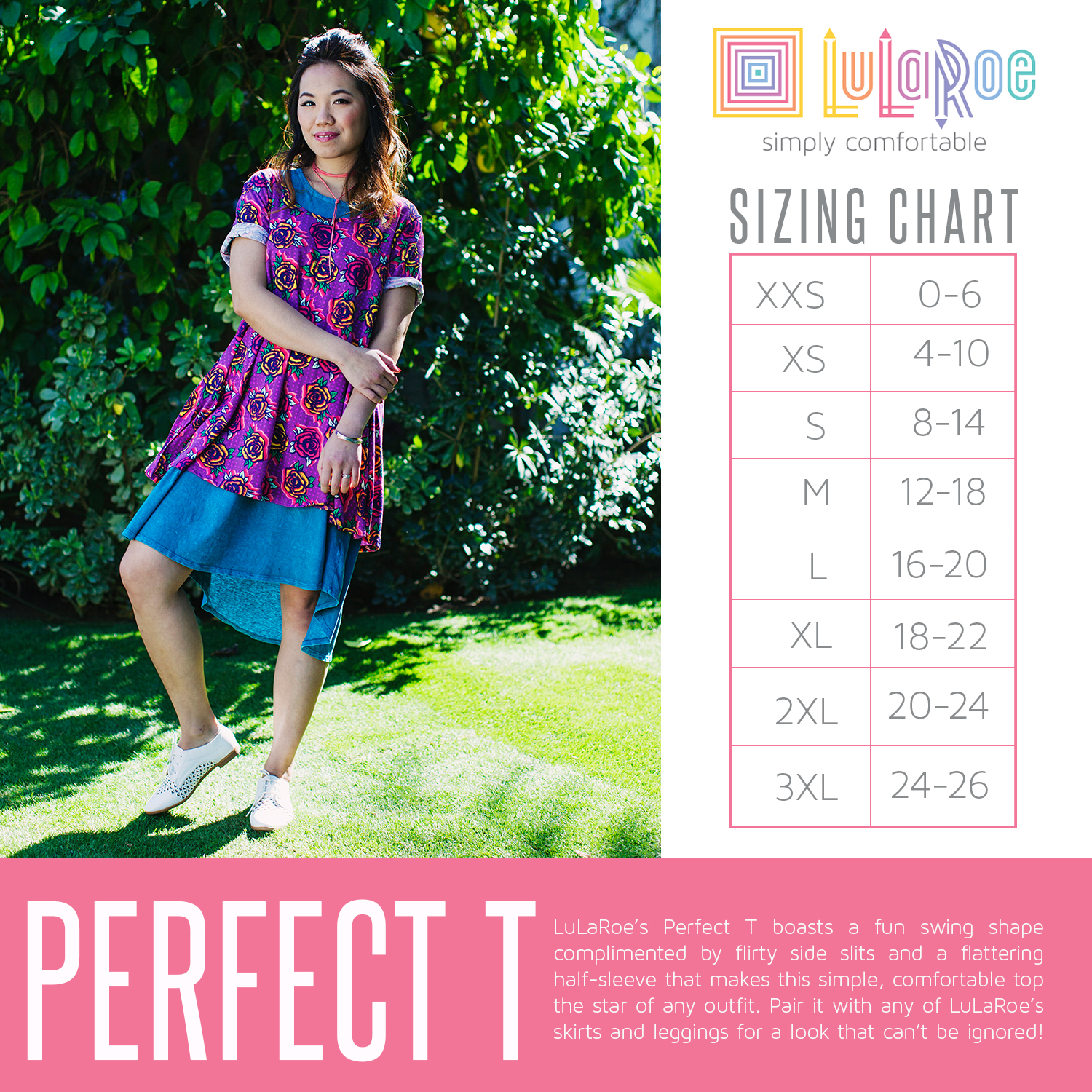 LulaRoe Perfect T Size Chart